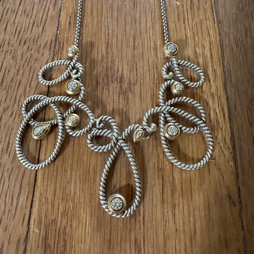 Brighton YALTA COLLAR Silver Gold Swarovski Crystal‎ Massandra Necklace